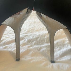 Aldo black suede silver heel stilettos